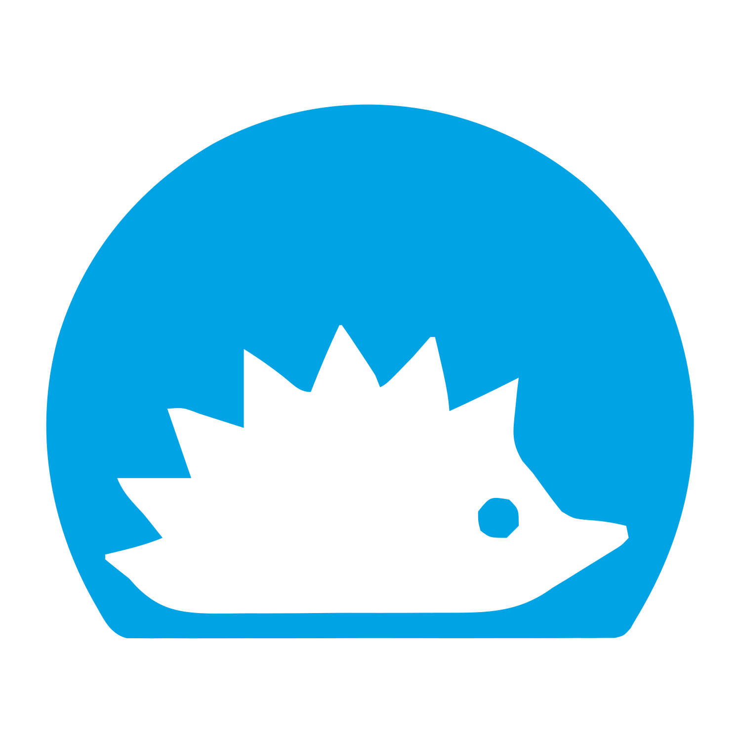 Hedgehog Negative Space Logo #00a3e4