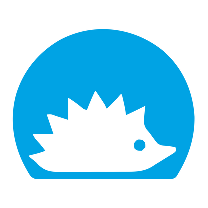 Hedgehog Negative Space Logo #00a3e4