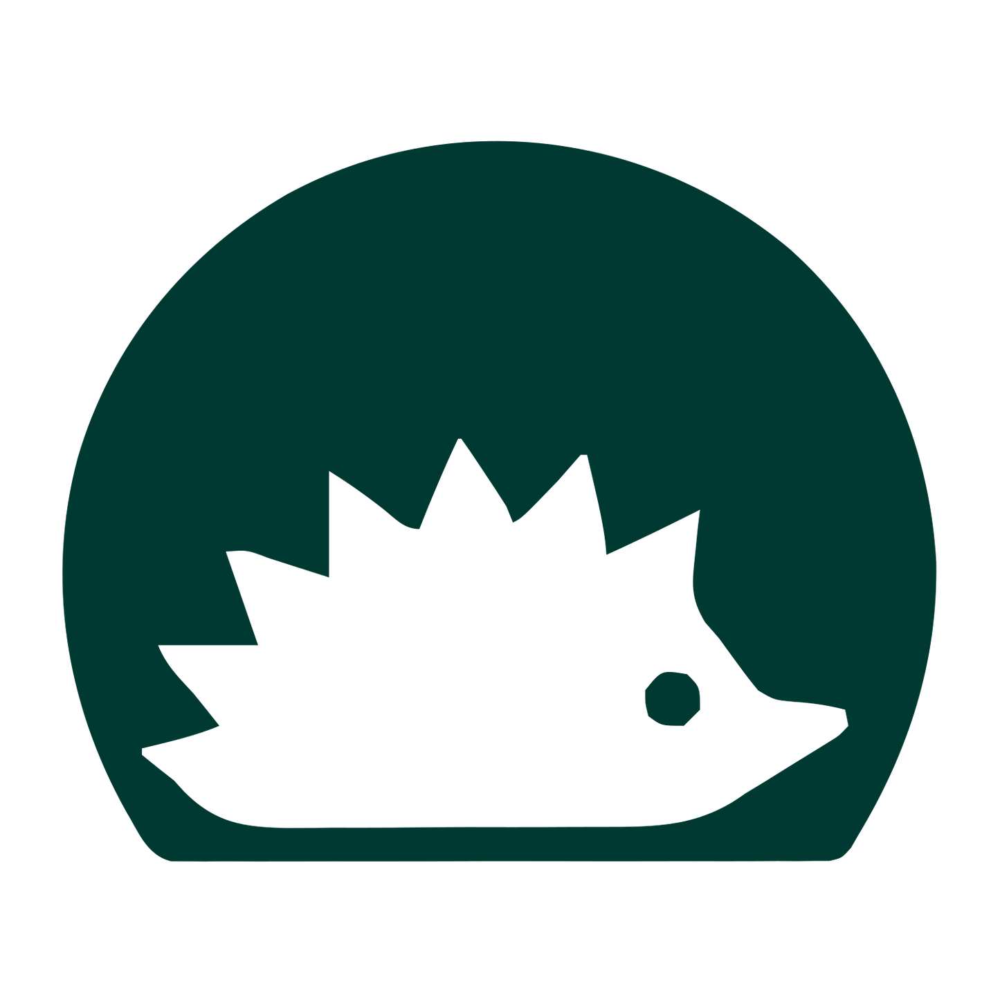 Hedgehog Negative Space Logo #003932