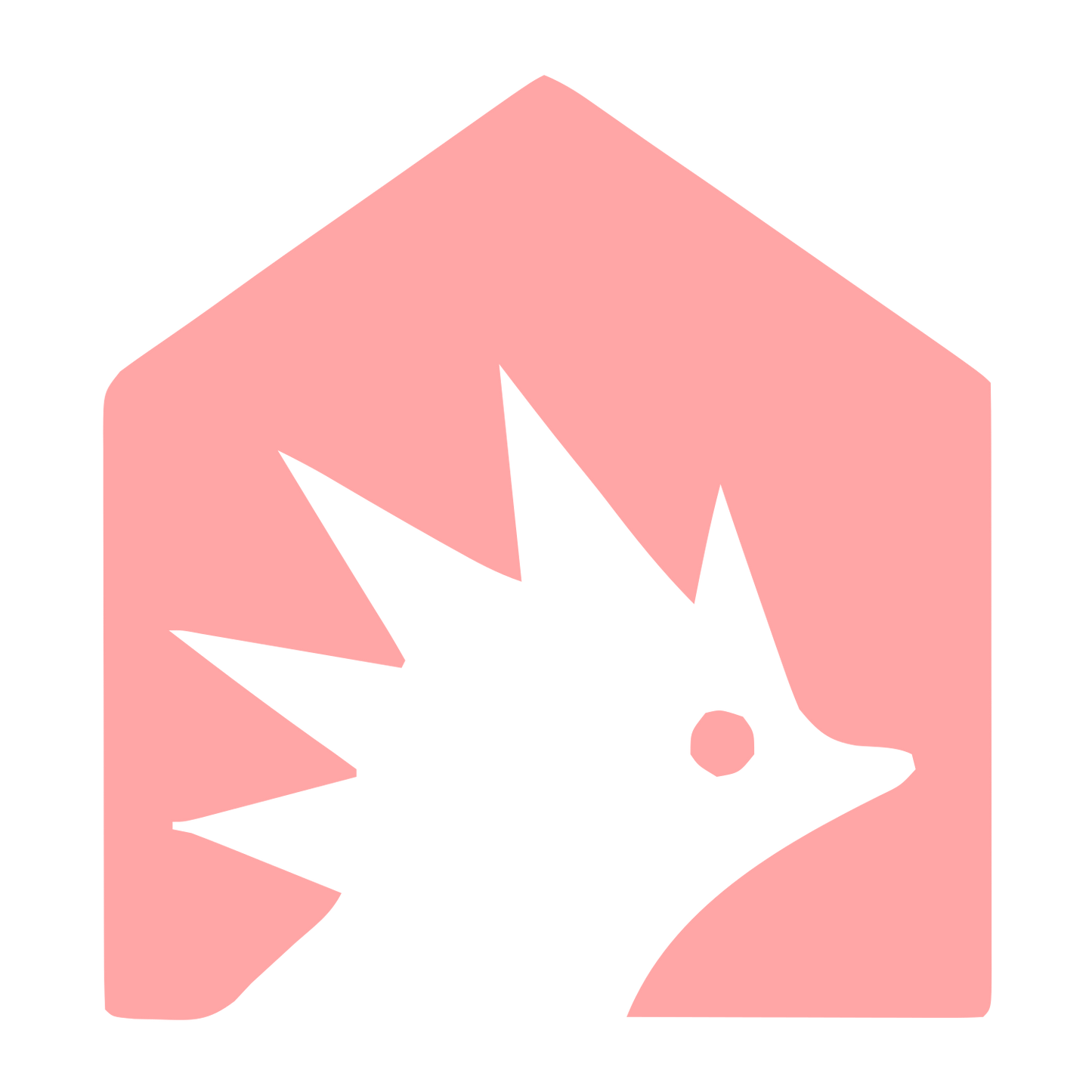 Hedgehog House Negative Space Logo #ffa6a6