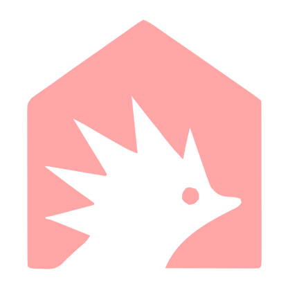 Hedgehog House Negative Space Logo #ffa6a6