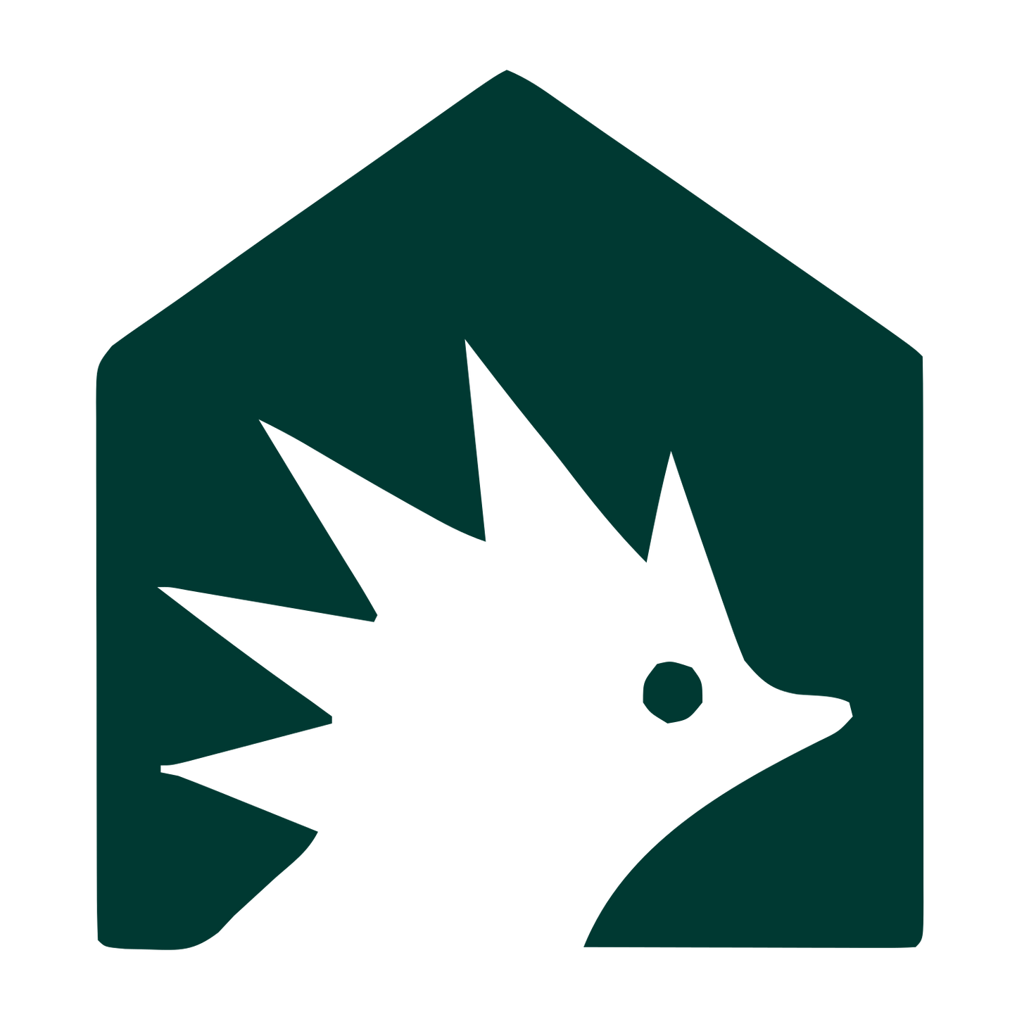 Hedgehog House Negative Space Logo #003932