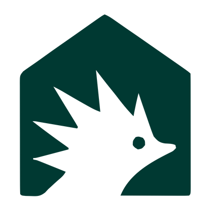 Hedgehog House Negative Space Logo #003932