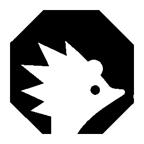 Hedgehog Octagon Negative Space Logo