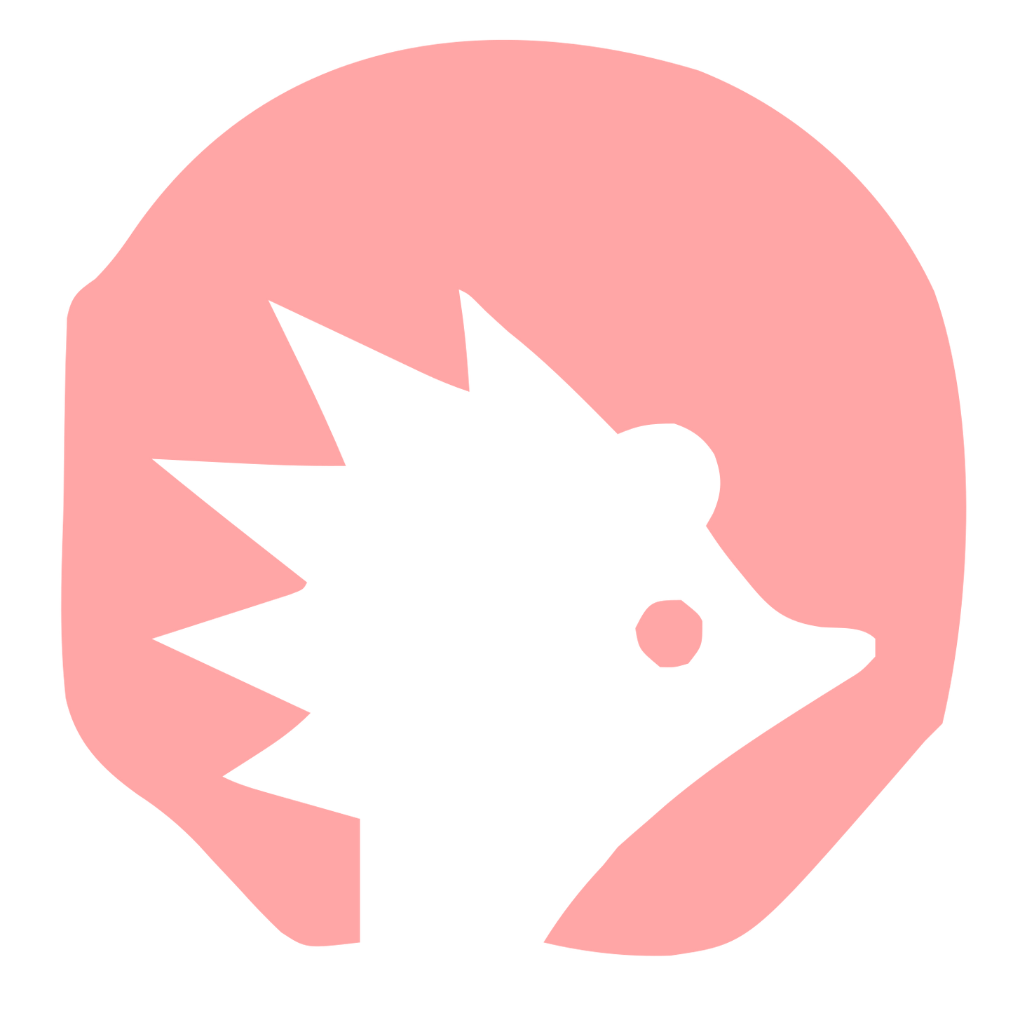 Hedgehog Octagon Negative Space Logo #ffa6a6