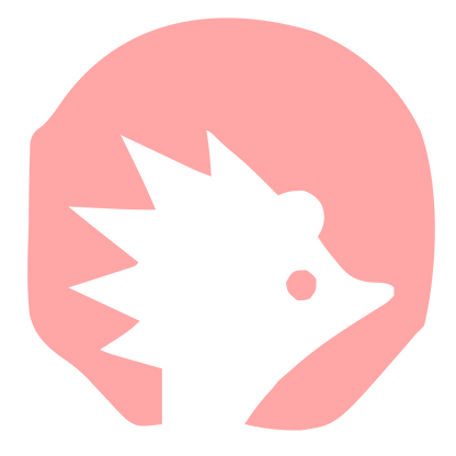 Hedgehog Octagon Negative Space Logo #ffa6a6