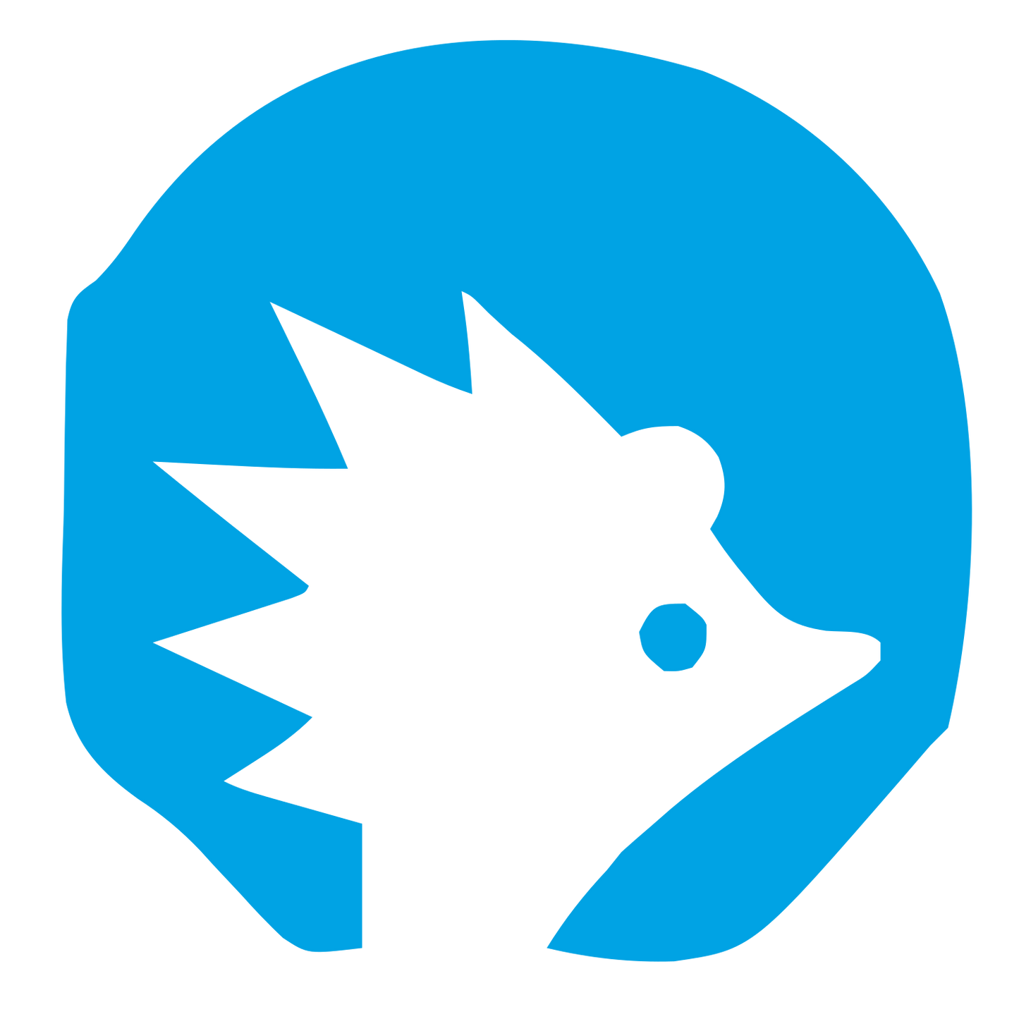 Hedgehog Octagon Negative Space Logo #00a3e4