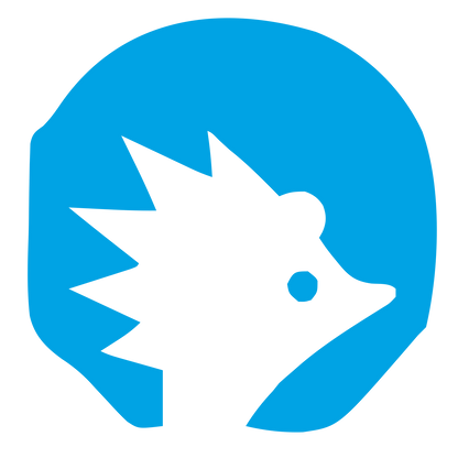 Hedgehog Octagon Negative Space Logo #00a3e4
