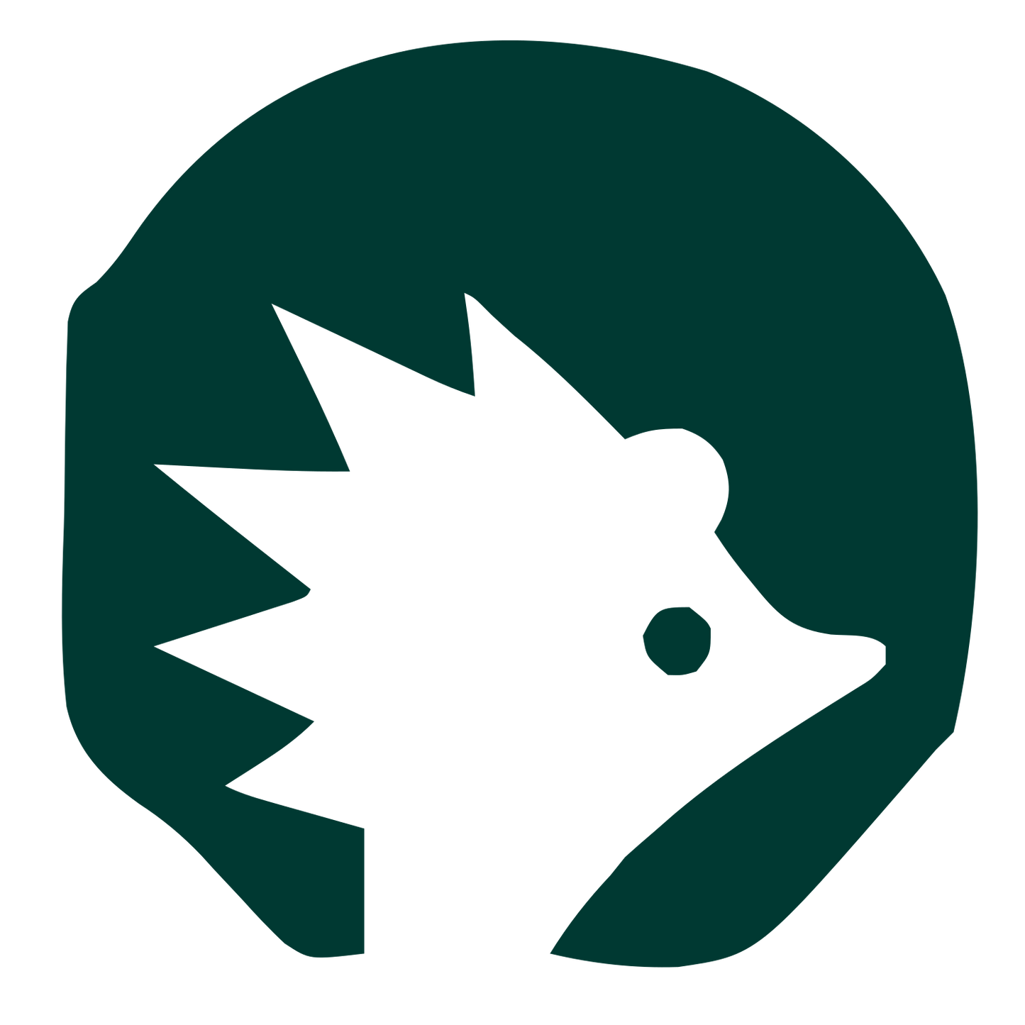 Hedgehog Octagon Negative Space Logo #003932