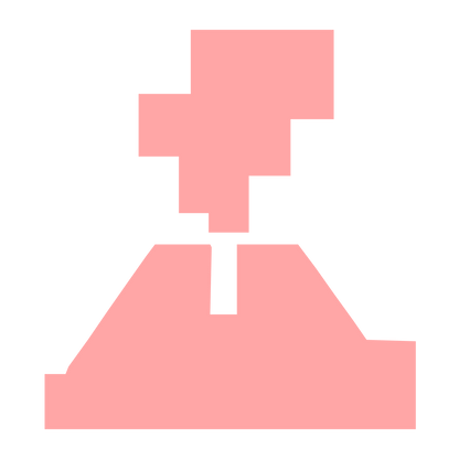 Brutalist Volcano Eruption Logo #ffa6a6