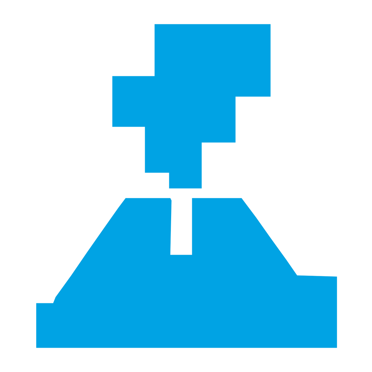 Brutalist Volcano Eruption Logo #00a3e4