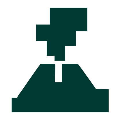 Brutalist Volcano Eruption Logo #003932