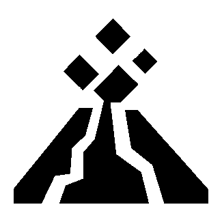 Brutalist Volcano Eruption Logo