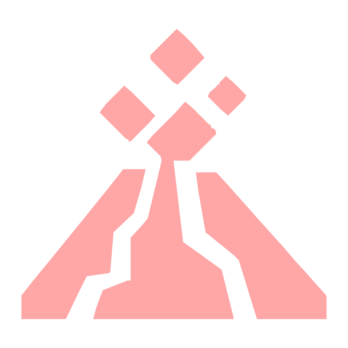 Brutalist Volcano Eruption Logo #ffa6a6