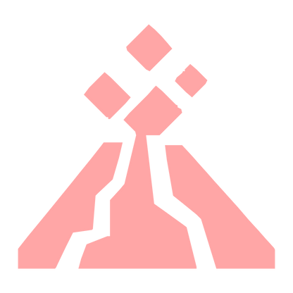 Brutalist Volcano Eruption Logo #ffa6a6