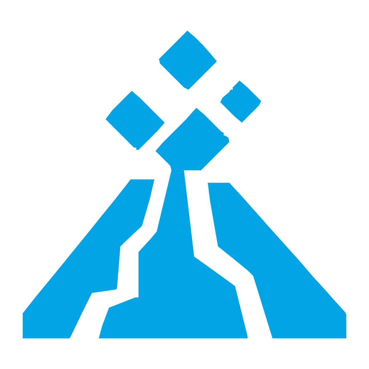 Brutalist Volcano Eruption Logo #00a3e4
