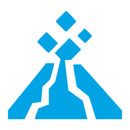 Brutalist Volcano Eruption Logo #00a3e4