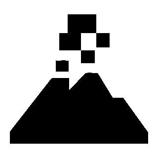 Pixel Volcano Eruption Logo