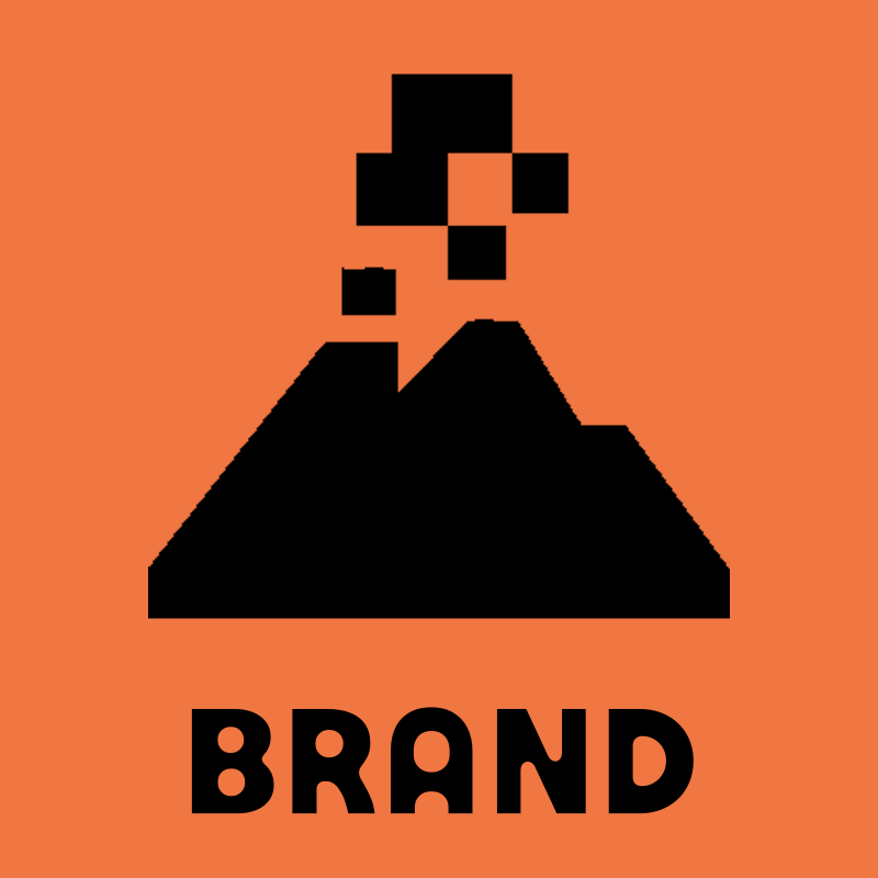 Pixel Volcano Eruption Logo preview