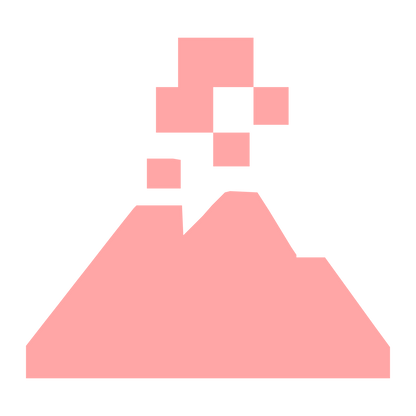 Pixel Volcano Eruption Logo #ffa6a6