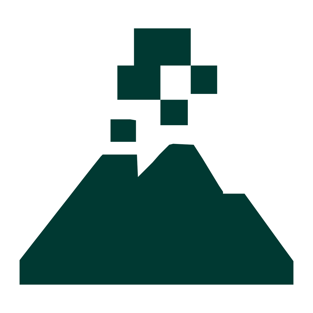 Pixel Volcano Eruption Logo #003932