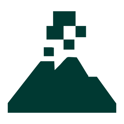 Pixel Volcano Eruption Logo #003932
