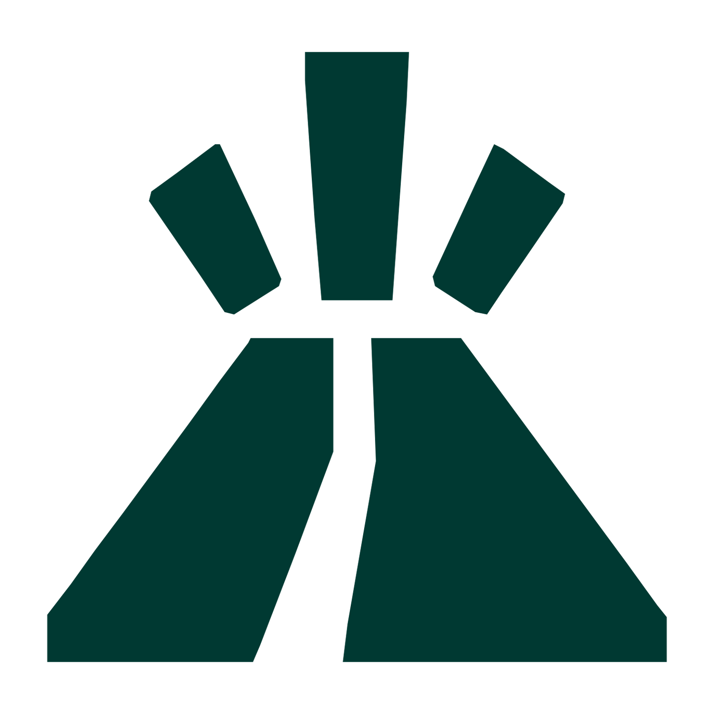 Erupting Volcano Ray Logo #003932