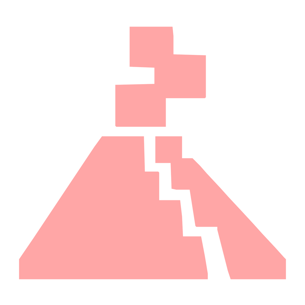 Pixel Volcano Eruption Logo #ffa6a6