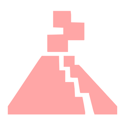 Pixel Volcano Eruption Logo #ffa6a6