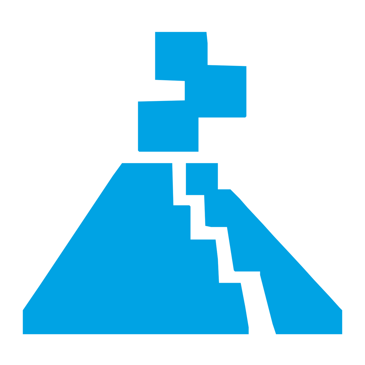 Pixel Volcano Eruption Logo #00a3e4