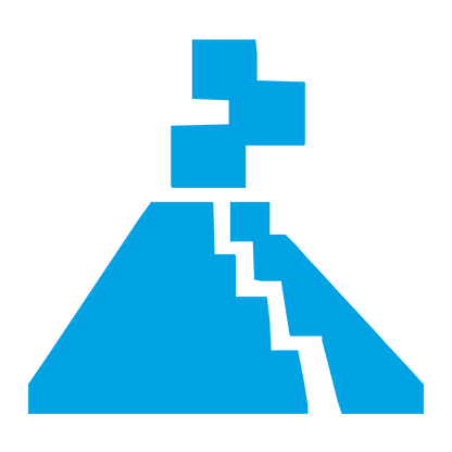 Pixel Volcano Eruption Logo #00a3e4