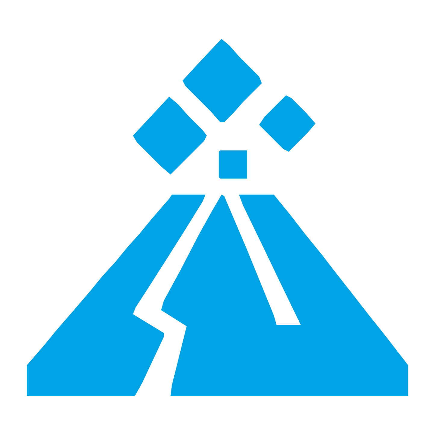 Brutalist Volcano Summit Logo #00a3e4