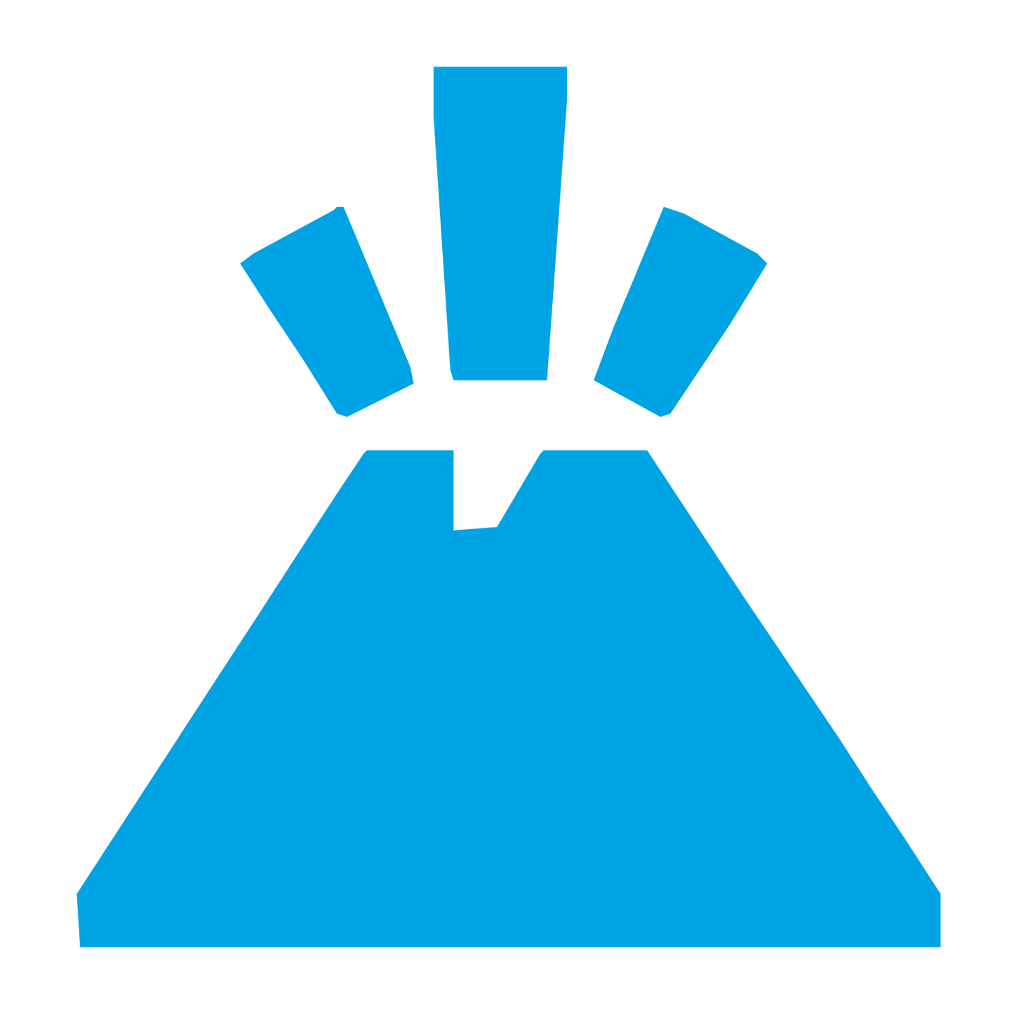 Erupting Volcano Logo #00a3e4