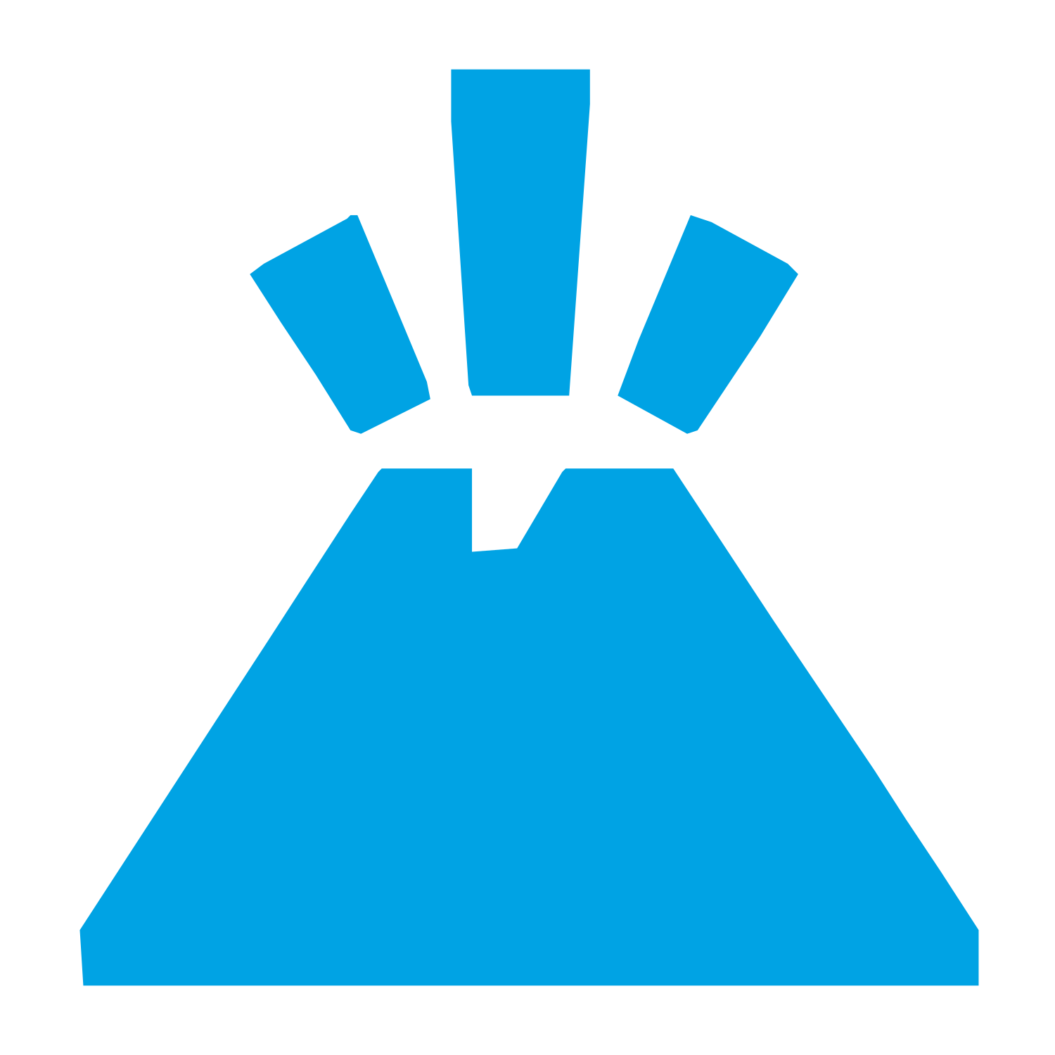 Erupting Volcano Logo #00a3e4