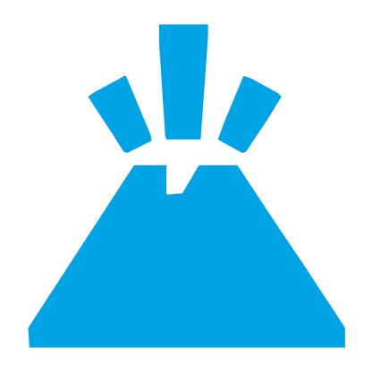 Erupting Volcano Logo #00a3e4