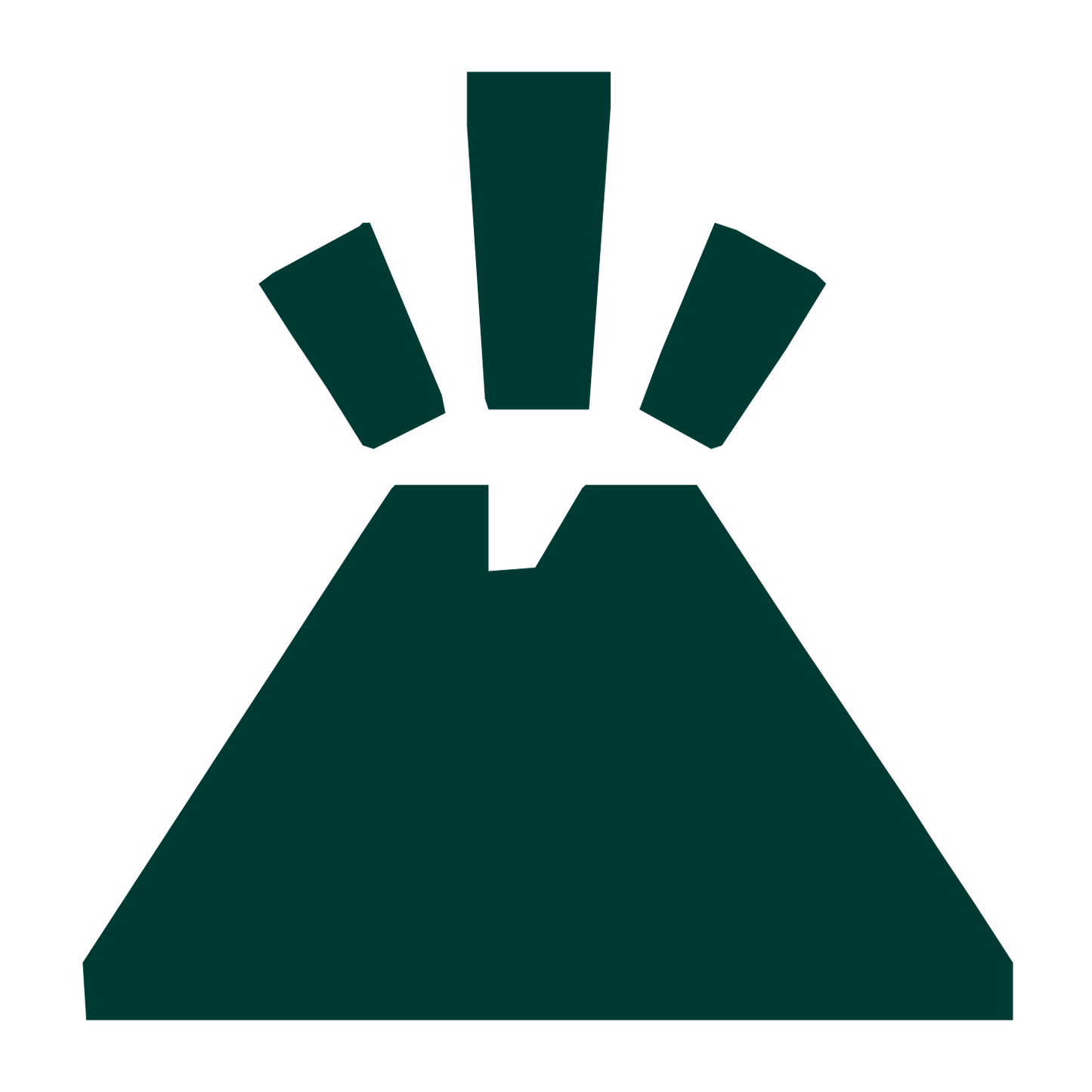 Erupting Volcano Logo #003932