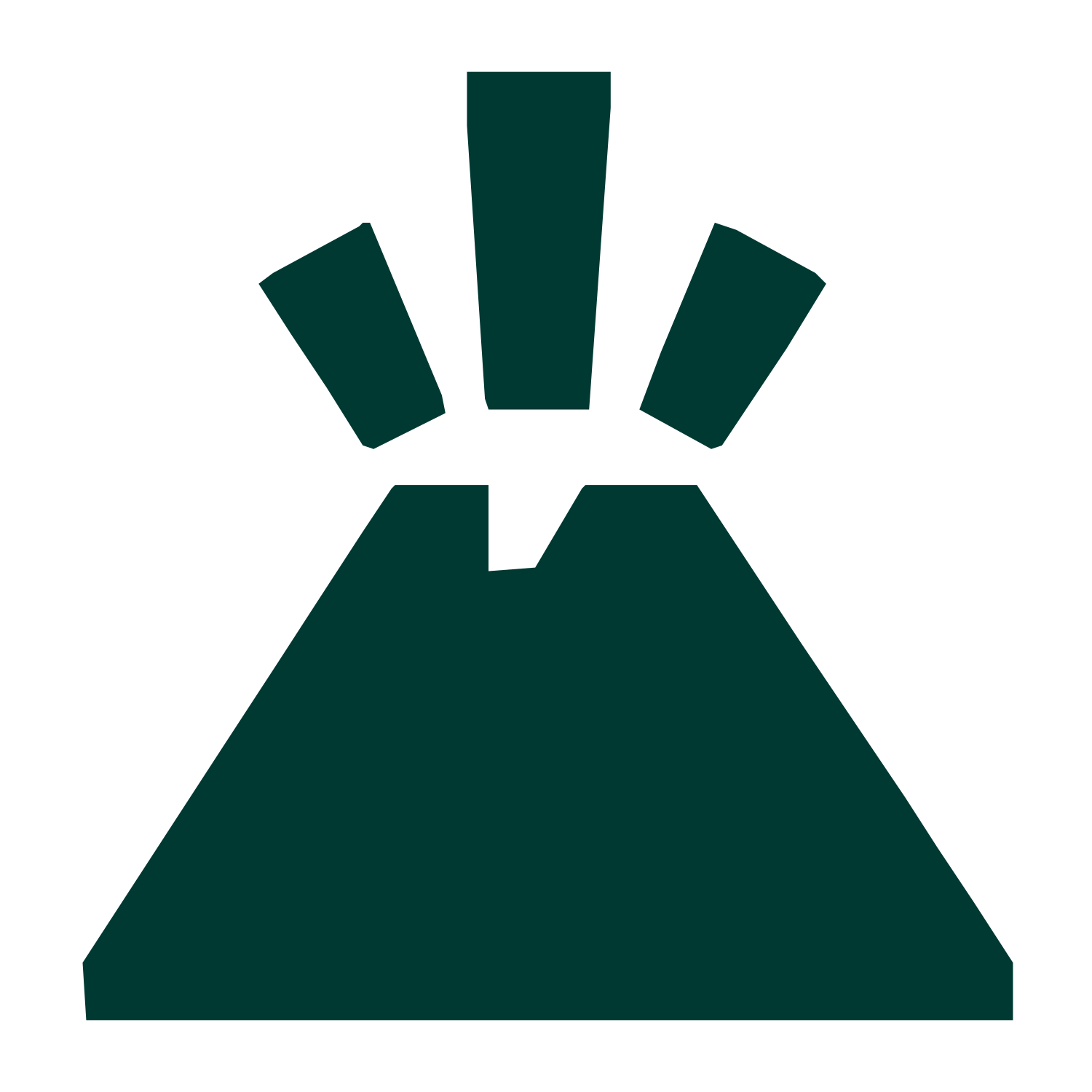 Erupting Volcano Logo #003932