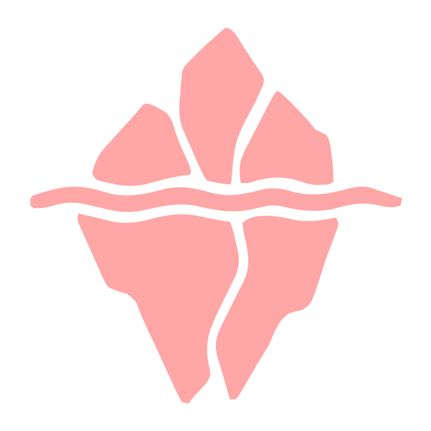Iceberg Wave Logo #ffa6a6