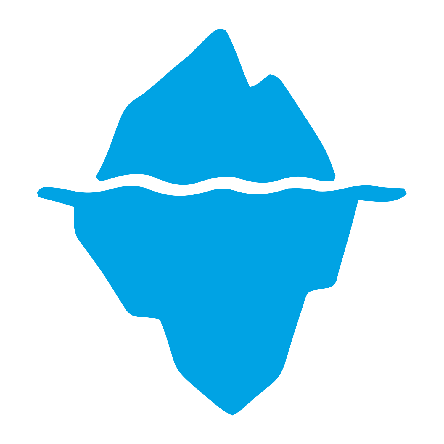 Iceberg Logo with Waterline #00a3e4