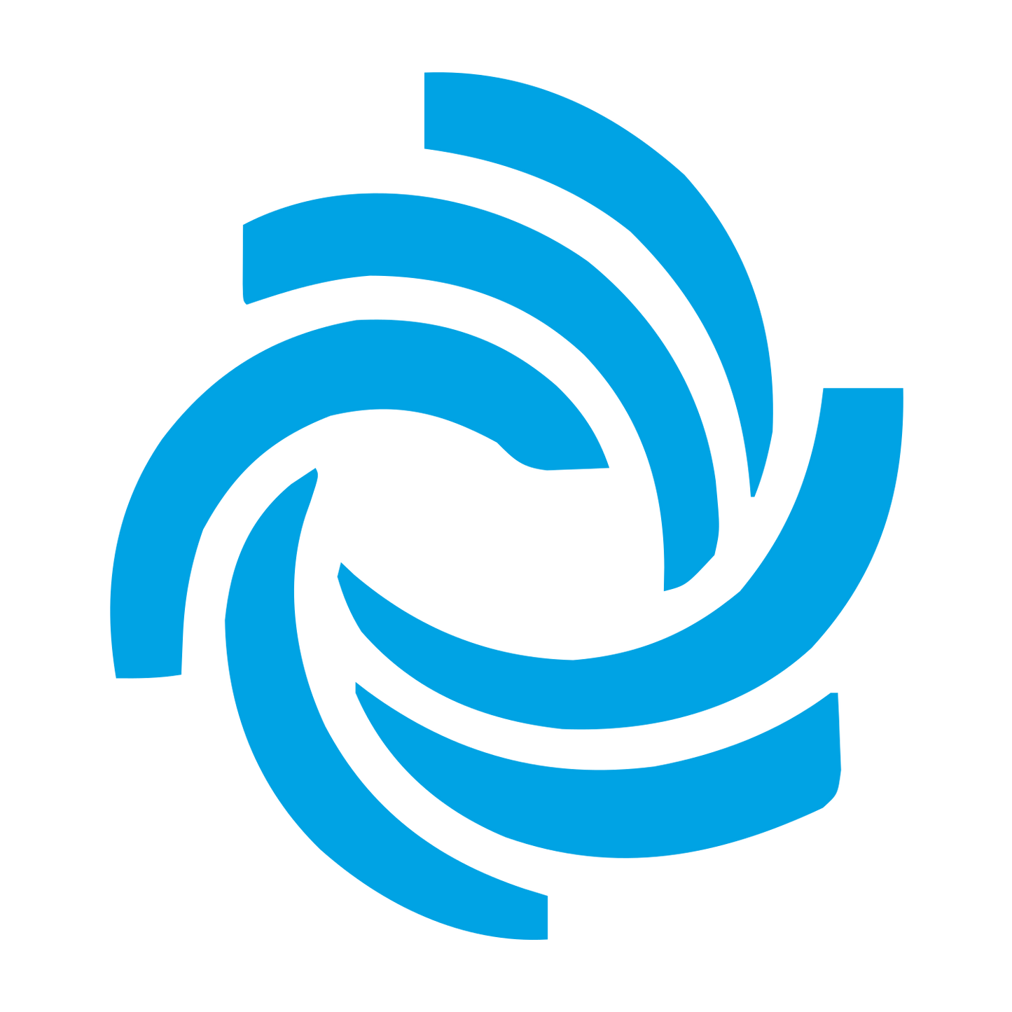 Swirl Vortex Spiral Logo #00a3e4