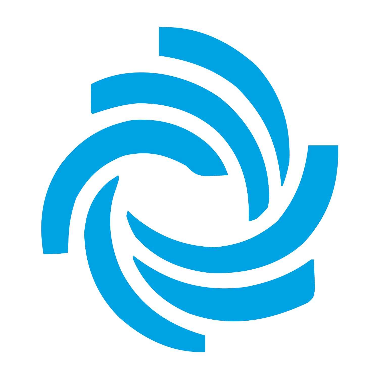 Swirl Vortex Spiral Logo #00a3e4