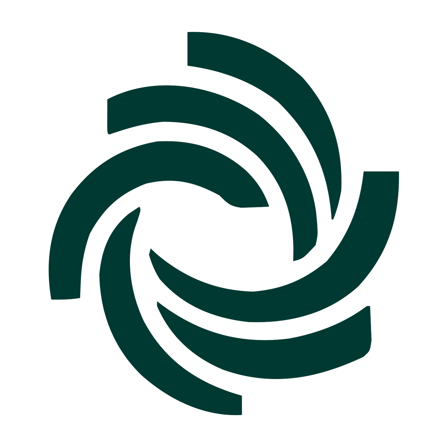 Swirl Vortex Spiral Logo #003932