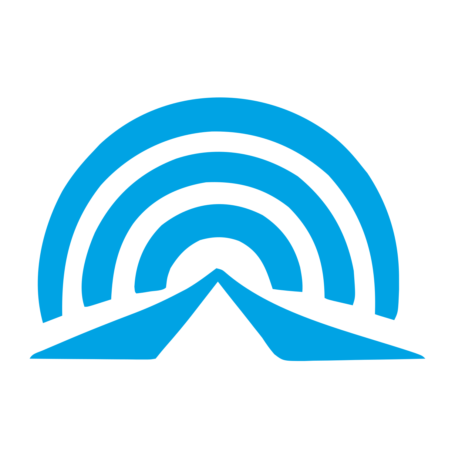 Layered Rainbow Road Logo #00a3e4
