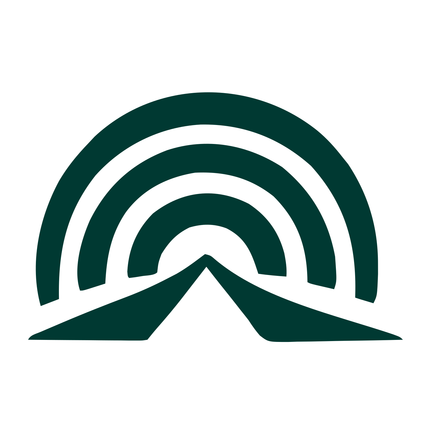 Layered Rainbow Road Logo #003932