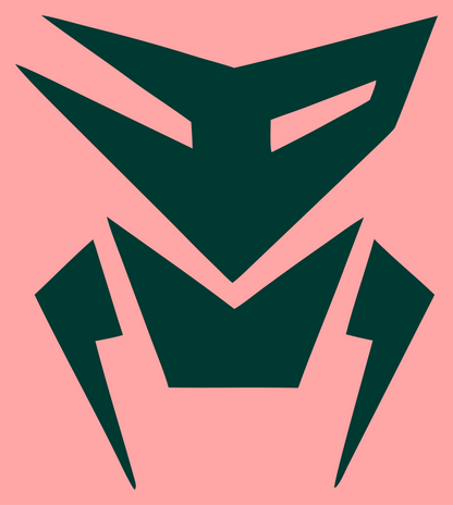 Industrial Robot Face Logo #ffa6a6/#003932