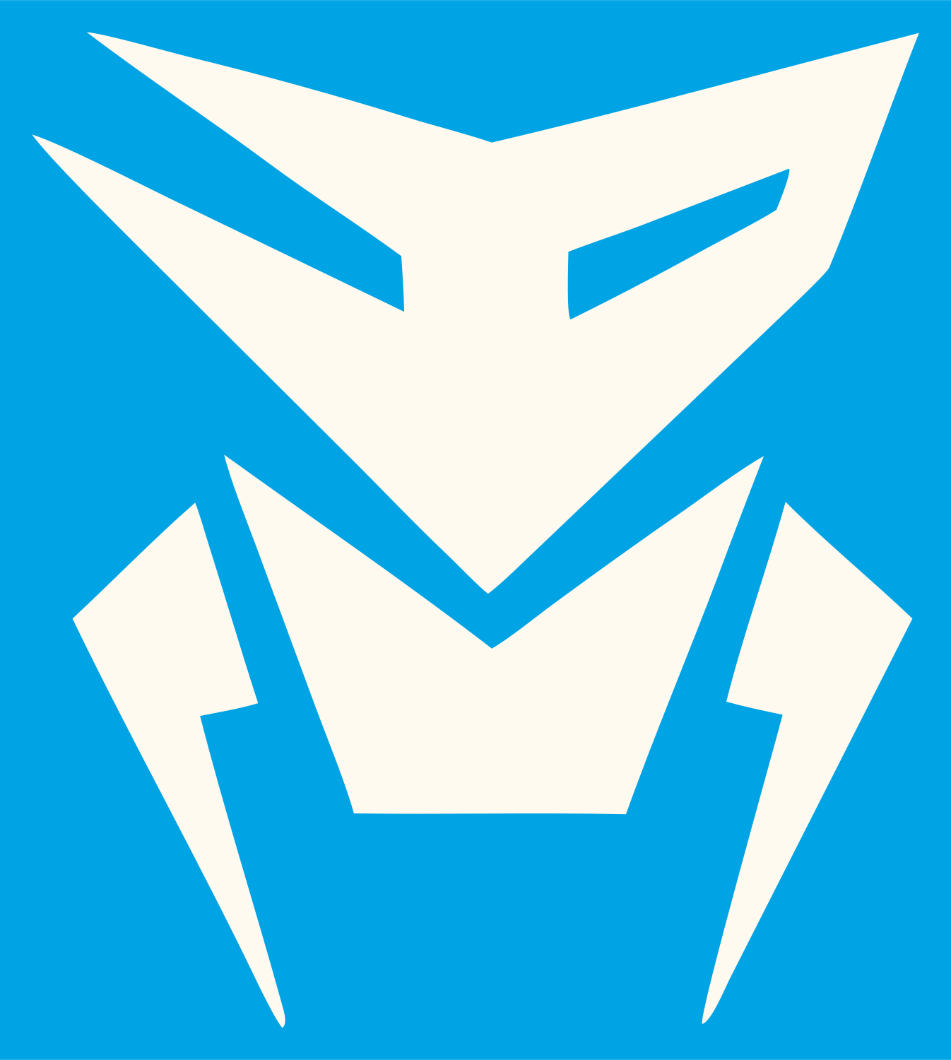 Industrial Robot Face Logo #00a3e4/#fffaf0