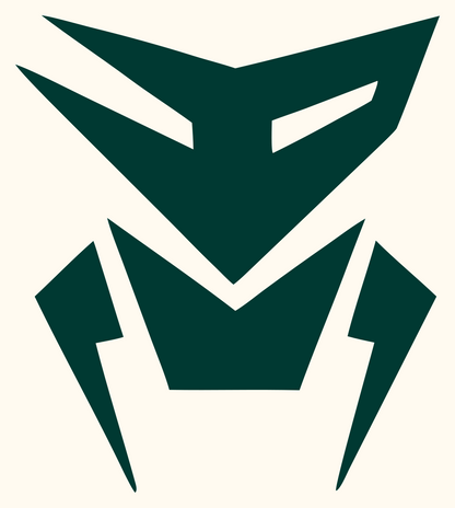 Industrial Robot Face Logo #fffaf0/#003932