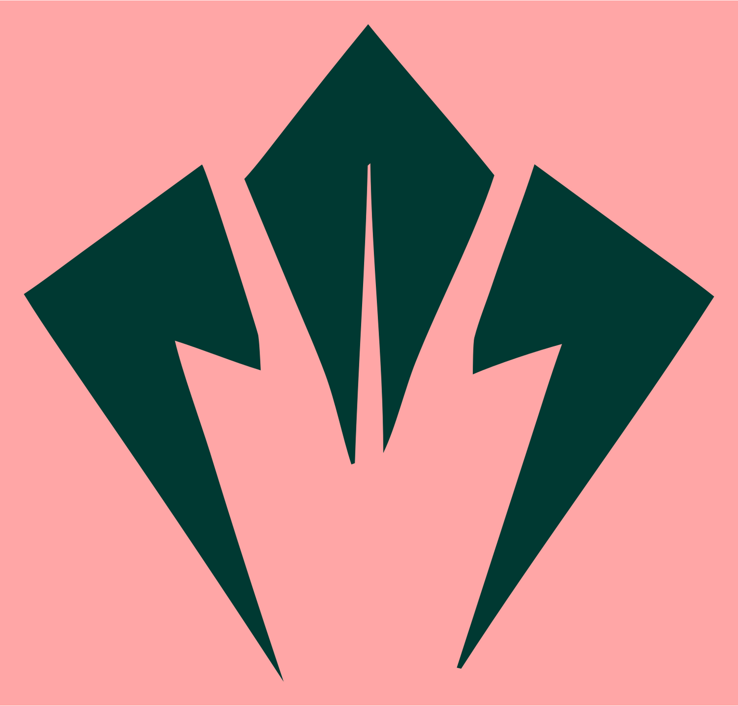 Three Claws Robot Logo #ffa6a6/#003932