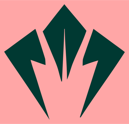 Three Claws Robot Logo #ffa6a6/#003932
