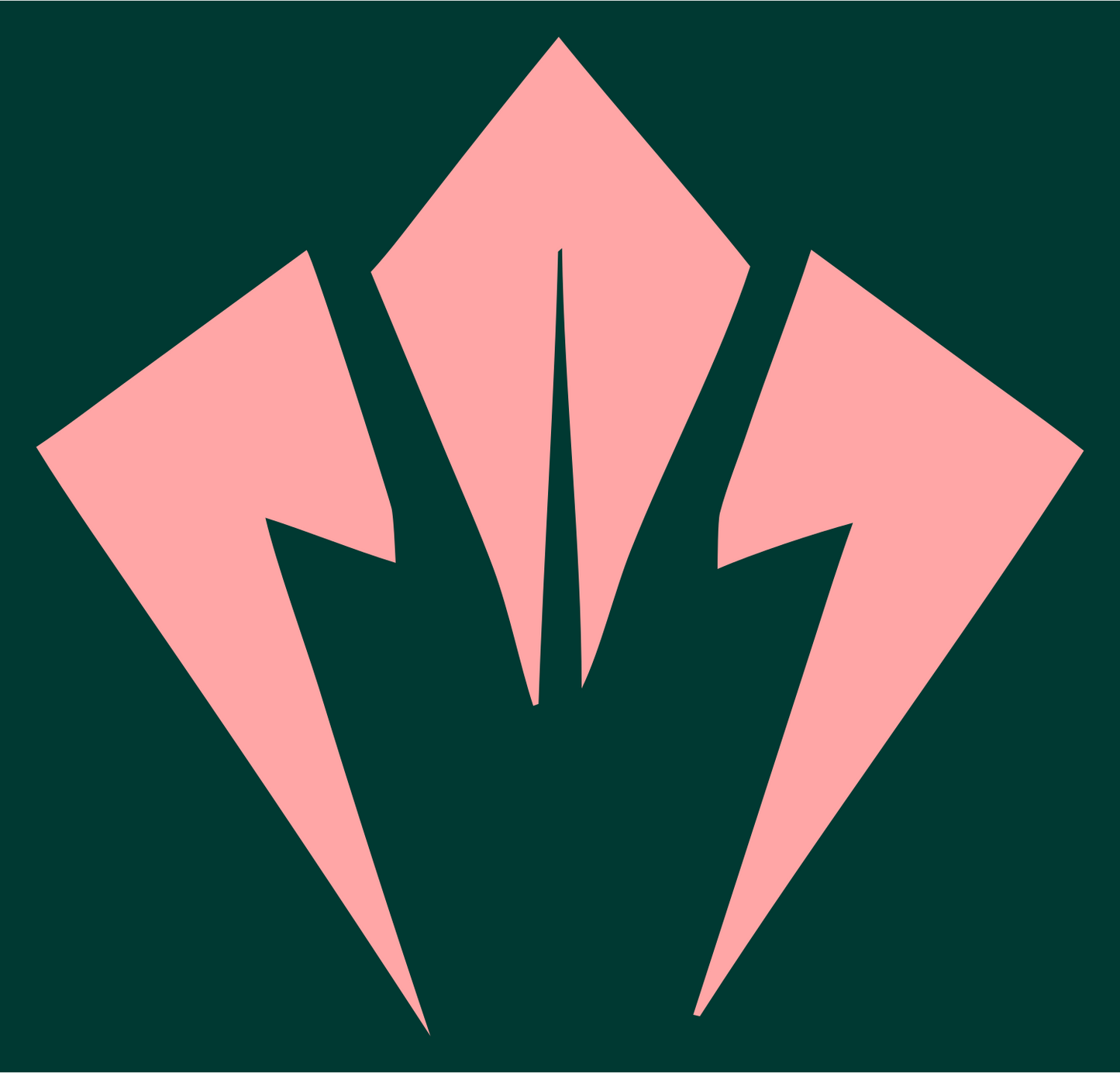 Three Claws Robot Logo #003932/#ffa6a6